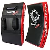TurnerMAX BOXING KICK PAD, CURVED STRIKE SHIELD, Training for MMA, Kick Boxing, Karate - Red/Blk