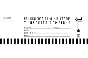 CARTOON WORLD Blocchetto da 20 Inviti per Compleanno Festa Juventus b