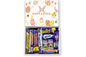 QLV Easter Chocolates Selection Box. Letterbox Gift Assortment Featuring 10 x Cadburys Chocolate Bars. Perfect for an Egg Hunt, Dairy Milk Hamper or Chocolate Lovers Gifts.