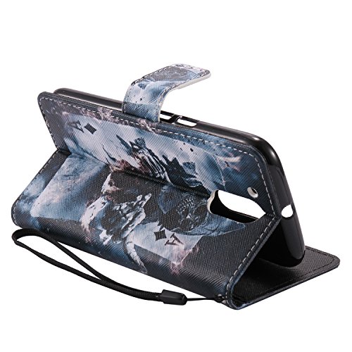 Feeltech Motorola G4 Hülle PU-Leder und Brieftasche Bunte Muster Fall mit Magnetverschluss, Hybrid-Kickstand mit Stand-Funktion, schlagen Sie schützende weiche TPU Stoßstangenabdeckung und Kreditkartenhalter für Motorola G4 Handgelenk Bügel-Buch-Art-Geldbeutel-Tasche mit 2 In 1 Berühren Sie Stift – Schürhaken - 4