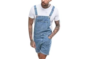 AnyuA Salopette Jeans Uomo, Lavato, Overall Tuta, Pantaloni, Casual