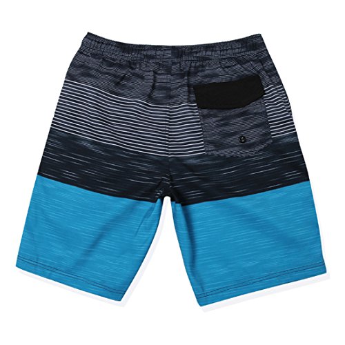 GWELL Herren Streifen Wasserdicht Badeshorts Beachshorts Boardshorts Badehose Sommer Strand blau - 2