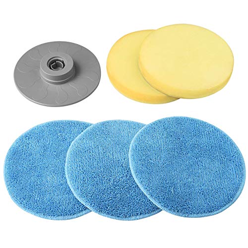 Preisvergleich Produktbild Homitt Reinigungsschwamm Scheuerschwamm Set austauschbar, Spin Scrubber Ersatzbürsten Bürstenkopf geeignet für Spin Scrubber Bürsten inkl. 3er Reinigungstuch, 2er Schwamm und 1er Bürstenanschluss