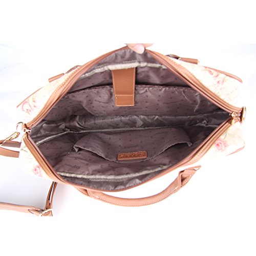 Signare Tapisserie Aktentasche fuer Damen geeignet als modische Laptoptasche bis 15 6   im Stil Pinke Rose