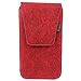 Produktbild Venetto 5.1 - 5.5" universelle Gürteltasche vertikal Tasche Schutzhülle Hülle für iPhone 6 Plus, 6S Plus, 7 Plus, Samsung S8, S7, S7 Edge, S6 S6 Edge, A5 2017, LG G6... handgemacht aus Filz und Leder (Mit Klett, Rot meliert)
