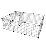 EUGAD 0002WL Enclos extérieur pour Chiot Parc enclos réglable en Fil de Fer et Plastique pour Petits Animaux Lapins Hamster