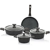 Sch&auml;fer Savor Fireproof Nonstick 7 Piece Black Cookware Set