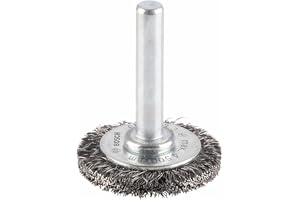 1x PRO Metal Clean stålborste med vågformad tråd, cylindriskt skaft