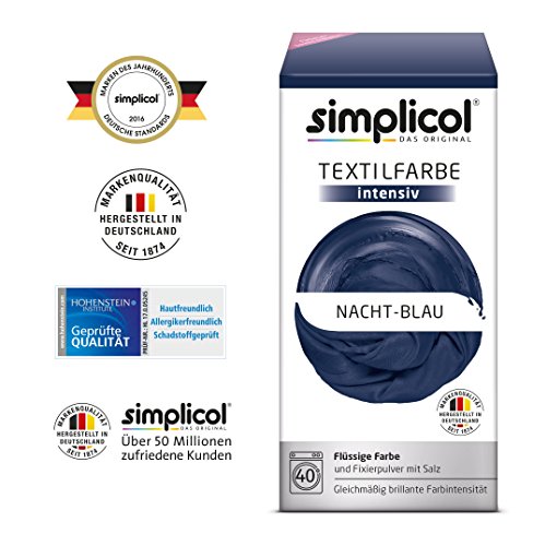 Simplicol Textilfarbe intensiv all in 1 -Flüssige Rezeptur „Nacht-Blau“ Neu! - 4
