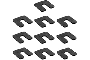TERF® 70mm X 70mm X 9mm with 22mm Slots Heavy Duty Plastic Packers Horseshoe U Shims Spacers Fender Alignment U Shim Flat Plate Square Washer 9mm Thickness - Pack of 10