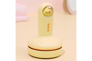 SRIKEKL Mini Desktop Vacuum Cleaner,Rechargeable Cute Cartoon Desk Table Hoover for Cleaning Eraser Crumbs, Dust, Crumbs, Piano, Hairs, Computer, Keyboard and Car (Yellow)