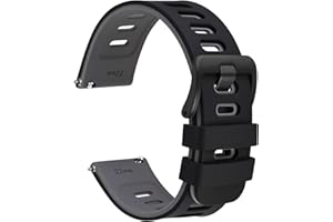 WOCCI Dwukolorowe paski do zegarka, guma silikonowa, szybkie zapięcie, zastępcze, dla mężczyzn i kobiet, klamra ze stali nierdzewnej, szerokość 18 , 19, 20, 21, 22 mm