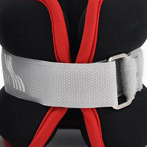 FOURSCOM® 2er Set 2x 0,5kg – 2x 2 kg Neopren Gewichtsmanschetten Laufgewichte für Hand- und Fußgelenke ( Arm und Bein ) Gewichte Grau / Rot - 5