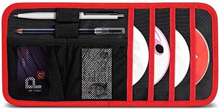 Aomaso Car Visor Organizer Card Storage and Electronic Accessory Holder Nylon Quadruple layer,Sun Shade 6-Pocket CD Disk Storage Holder