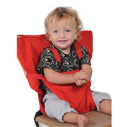 Uni Meilleur Bébé Portable Chaise Haute Voyage Sièges Housse de Sécurité pour Tout-Petits Chaise Haute Sangle Infantile Ceinture Sangle De Siège D'alimentation (rouge)