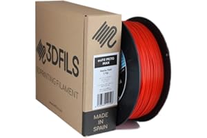 3DFILS - Filamento PETG Rojo Mate para impresión 3D (1,75 mm / 1 Kg, Rojo Mate)