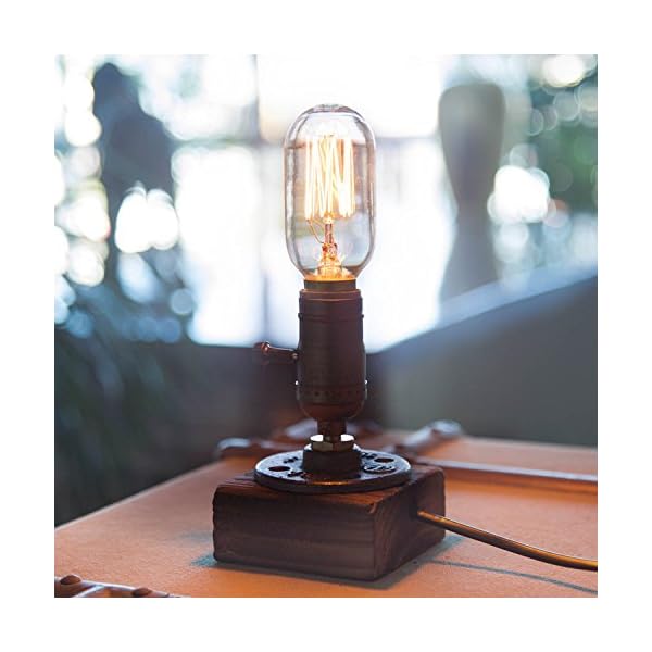 YUENSLIGHTING E27 Vintage Wood Blocks Table Lamp Desk Light for Cafe Bar Studio Night Light for Bedside Dimmable Without Bulb Art - Image 10