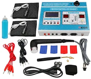 MEDGEARS 5 In 1 IFT MS Tens Ultrasonic Deep Heat Physiotherapy Machine Electrotherapy Combo for All Pain Relief Device Physiotherapy Equipment