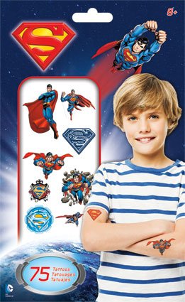 Preisvergleich Produktbild Standard Tatto Tasche – Superman – temporäre Kinder Spiele Toys TT2040