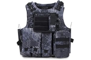 QMFIVE Gilet tattico Airsoft Camo Molle rrv con Borsa/Traning Giubbotto per la tutela della Sicurezza Usato per Tattica CS Giochi Outdoor