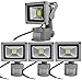 Produktbild 4pcs 20W LED Fluter SMD Strahler mit PIR Bewegungsmelder,ALPHA DIMA 120° Fluter IP65 Wasserdicht Aluminiumkörper Grau Kaltweiß