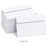 JAOVA 100 Adet Beyaz Mektup Zarfı 16 x 11 cm, Kendinden Yapışkanlı Tutkallı Kapaklı Zarf, Davetiye Tebrik Kartı Para Evrak Po