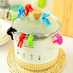 Buymatic - Lot de 2 personnages en silicone qui garde ouvert le couvercle de votre poêle, casserole ou multicuiseur