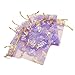 Produktbild Hemore 100 Stück Organzabeutel für die alltäglichen Kleidung, Schmuck, Organizer, Party, Hochzeit, Geschenktüten, Golden Schmetterlinge, Violettes Muster