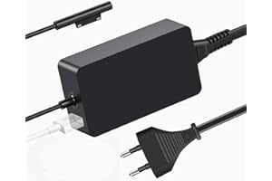 AUKEH 65W 15V 4A Surface Cargador Adaptador de Corriente para Microsoft Surface Pro 3/4/5/6/7/X,Surface Laptop/Book/Go Modelo 1706 con Puerto del USB y Cable Extensión Alimentación …