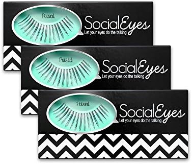 SocialEyes Poised Lashes Elegant Long Fake False Eyelashes Eye Lashes 3 Packs