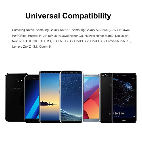 Magnetisches USB Type C kabel,-Lebenslange Garantieserie -EVIISO 1m Magnet PowerLine 2.4A Fast Charging USB C Kabel auf USB 3.0 A Ladekabel Datenkabel mit Nylongeflecht für Samsung Galaxy S8 S8 Plus,Huawei P9, P10,Nexus 5X/6P,OnePlus 3/3T und andere Type-C unterstützte Geräte (2 Pack Silber) - 5