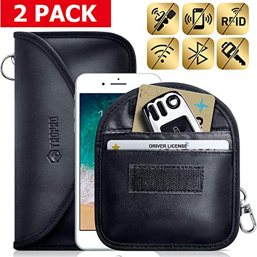 TROPRO Keyless Go Schutz Autoschlüssel 2 Pack RFID Blocker Funkschlüssel Abschirmung Schlüsseltasche Signalblocker Strahlenschutz Autoschlüssel Tasche Etui Schlüsseletui Schutzhülle für Card