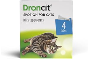 DRONCIT BAYER Bayer Droncit Tapewormer 20mg Spot-on solution for Cats from 2.5 to 5 kgs, Pack of 4 Pipettes