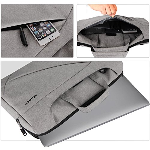 Ropch 15 15.6 Zoll Notebooktasche / Laptoptasche / Aktentaschen / Schultertasche Wasserfest Laptop Hülle Sleeve Case für 15.6″ Acer / Asus / Dell / HP / Lenovo – Grau - 4