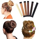 Hair Bun Maker 3PCS/SET Women Hair Bun Maker French Twist Hair Fold Wrap Snap Bun Shapers Hair Styling Maker DIY Beauty Crown Brown