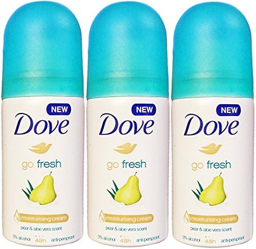 Dove Go Fresh Antiperspirant Pear and Aloe Vera Deodorant 35ml - Pack of 3