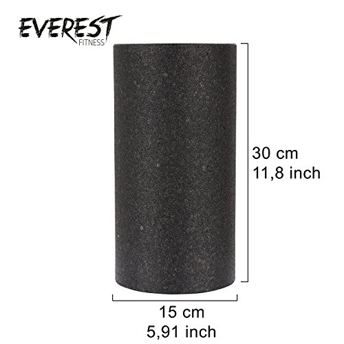 EVEREST FITNESS Selbstmassage-Rolle für Faszien-Training und Wellness, Härtegrad Medium, in schwarz | 2 Jahre Zufriedenheitsgarantie | Faszien-Rolle, Schaumstoff-Rolle, Therapie-Rolle, Massage-Rolle - 3