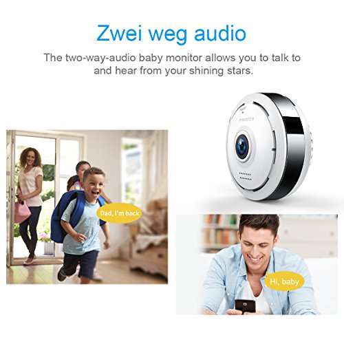 FREDI IP Sicherheit Kamera 960P Panorama Kamera 180Â°Wlan VideoÃ¼berwachung Dome Ãœberwachungskamera IP Cam mit IR Nachtsicht /2 Weg Audio/Bewegungsmelder fÃ¼r Haus /Baby Ãœberwachung (EC6)