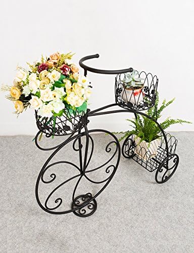 European Originality Iron Bicycle Flower Rack Simple Multilayer Ladder Flower Rack Balcony Floor Planter Shelf Simple Modern Living Room Indoor Flower Rack ( Color : B )