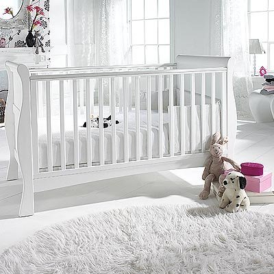 Izziwotnot Bailey Sleigh Cot Bed (White)