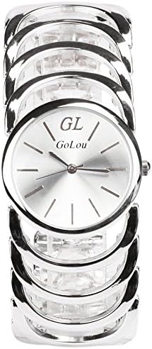 Ladies Wristwatch, Hmeng Women Fashion Hollow Band Wrist Watch Quartz Wrist Watch with Simple Dial Style Luxury Dress Watches for Women (Silver)