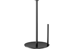 Brevanza Vertical Portarollos Cocina, Porta Rollos de Papel Higienico de Baño, Soporte para Toallas de Papel de Acero con Base Ponderada, Portarrollos Sin Taladro, Outdoor Kitchen Accesorio, Negro