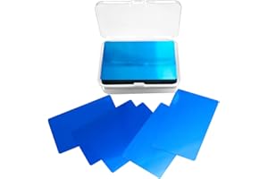 BOABY 50 pièces Cartes de Visite en Métal, Vierge Cartes de Visite en Alliage D’Aluminium Visite Carte de Gravure Laser 0,22mm /8,6 x 5,4cm, pour Bureau Cartes de Client Diy Cadeau(Bleu)