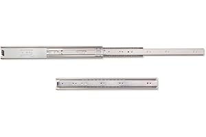 Emuca 3007205 Guide/Binari con Cuscinetti a Sfere ad Estrazione Totale per Cassetto, 45 x 350 mm, Zincato, 350mm