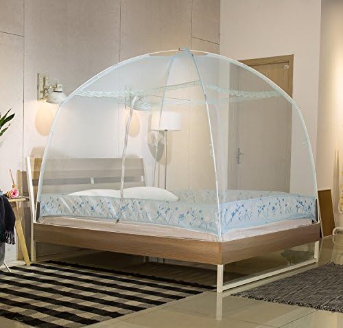 DexterityKing mosquito net Palace mosquito net luxury u-rail railing curtain nets Floor palace mosquito nets encryption thickened, white, 200×220×210cm