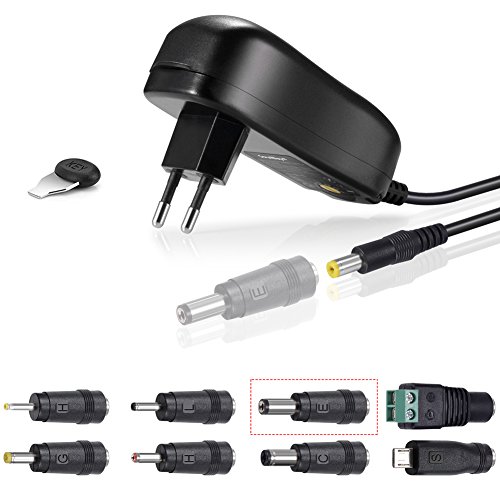SoulBay [Versión mejorada] 24 W Universal De AC/DC de adaptador Multi de voltage Fuente de alimentación conmutada con 8 adaptador Conectores, para 3 V hasta 12 V Home Electronics - 2 Amps Max