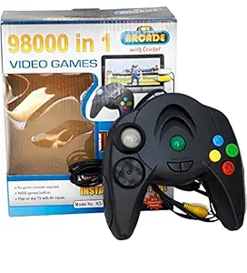 Dezva 98000 in 1 Built-in Video Games - Plugs Into Any TV for Instant Gaming , no Batteries Required Single Remote Shooting, Puzzle, Racing, Action Birthday Gift for Kids- Multi Color