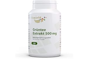 Vita World Green Tea 500mg 120 Vegetarian Capsules Vita World 50% Polyphenols Made in Germany