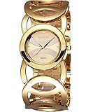 Schön Niedlich Hand Damen Luxus goldfarbene crystal-accented Armband Armbanduhr