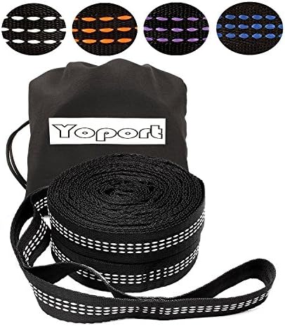 Extra Strength Hammock Tree Straps - 9.2~10.5 ft 100% No Stretch Hammock Straps Set Versatile 2000+ LBS with 32~42 Loops Suspension System Kit for Camping Hammock …